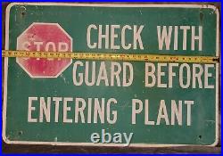 Large 36 x 24 Vintage Industrial Guard Shack Sign