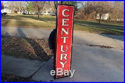 Large Vintage 1930's Century Tires Tire Gas Station Oil 72 Embossed Metal Sign