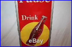 Large Vintage 1939 Coca Cola Soda Pop Bottle 54 Embossed Metal Sign