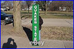 Large Vintage 1947 Quaker State Motor Oil Gas Station 72 Embossed Metal Sign