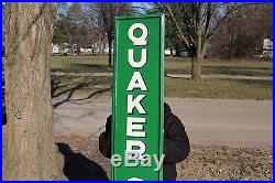Large Vintage 1947 Quaker State Motor Oil Gas Station 72 Embossed Metal Sign