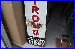 Large Vintage 1950's Armstrong Tires Gas Station Oil 72 Embossed Metal Sign