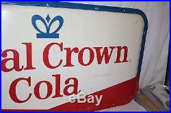 Large Vintage 1950's RC Royal Crown Cola Soda Pop 52 Metal Bubble Front Sign