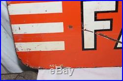 Large Vintage 1953 New Idea Farm Equipment Tractor 2 Sided 48 Metal Sign
