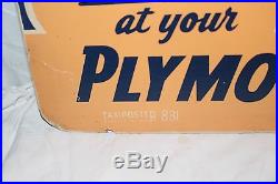 Large Vintage 1958 Plymouth Silver Special Car Dealership Mopar Gas Oil 46 Sign