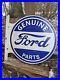 Large-Vintage-1960-Ford-Motor-Parts-Porcelain-Double-sided-Flange-Sign-01-vkgb