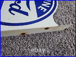 Large Vintage 1960 Ford Motor Parts Porcelain Double-sided Flange Sign