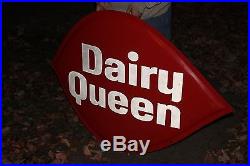 Large Vintage 1960's Dairy Queen Restaurant Ice Cream 48 Embossed Metal Sign
