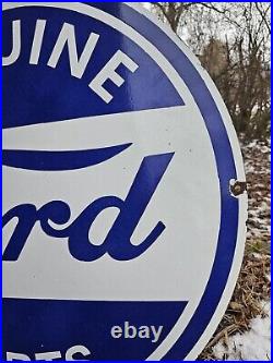 Large Vintage Ford Motor Company Genuine Parts Porcelain Dealer Sign 30