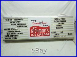 Large Vintage Original Richman's Ice Cream lighted Sign36L X 12H