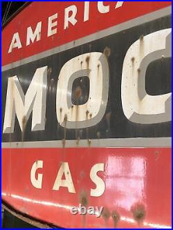 Large Vintage Porcelain Amoco Double Sided Sign 8ft Long