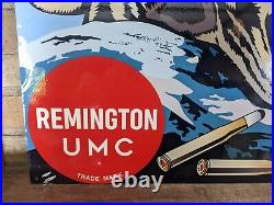 Large Vintage Remington Umc Porcelain Sign Gun Ammo 24 X 18