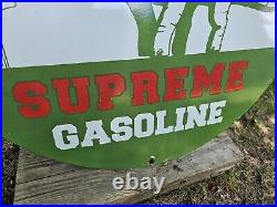 Large Vintage Sinclair Dino Porcelain Gas Station Pump Gasoline Mobil Sign 30