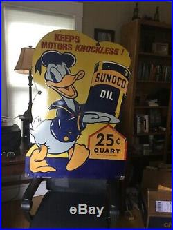 Large Vintage Sunoco Oil Disney Sign