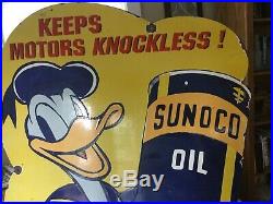 Large Vintage Sunoco Oil Disney Sign