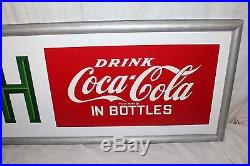 Large Vintage c. 1950 Drink Coca Cola Lunch Soda Pop 48 Metal SignVery Nice