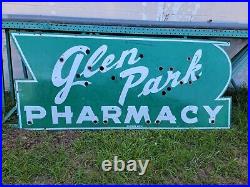 Large original skin (refurbished neon) vintage advertising Glen Park Pharmacy