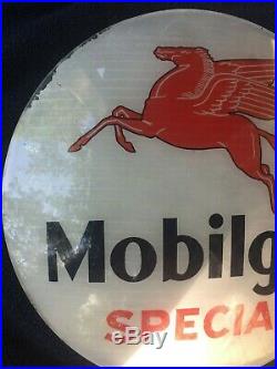 MOBILGAS Special Globe Glass Lens ORIGINAL Vintage Mobil Gas Pump Top 16.25