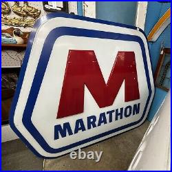 Marathon Gas Station Sign Original Vintage 59 x 47