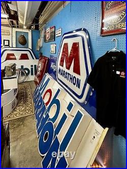 Marathon Gas Station Sign Original Vintage 59 x 47