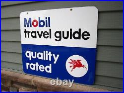 Mobil Travel Guide Advertising Sign / Pegasus / Double Sided / Vintage Gas & Oil