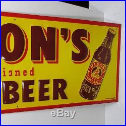 NOS! Vintage Mason's Root Beer Sign Embossed Old 1950's Original Advertising