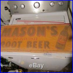 NOS! Vintage Mason's Root Beer Sign Embossed Old 1950's Original Advertising
