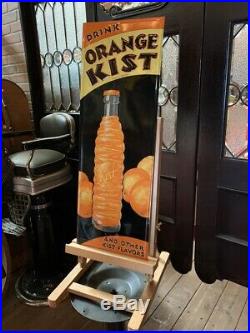 NOS Vintage Orange Kist Soda Tin Embossed Advertising Sign Watch Video