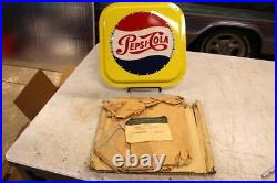 NOS Vintage Original Aluminum Embossed Pepsi Sign Bottle Cap Soda