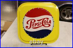 NOS Vintage Original Aluminum Embossed Pepsi Sign Bottle Cap Soda