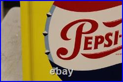 NOS Vintage Original Aluminum Embossed Pepsi Sign Bottle Cap Soda