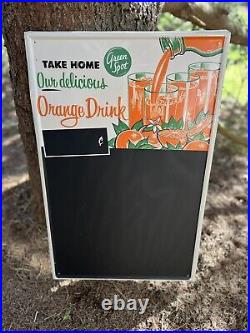 Nice Vintage Advertising Green Spot Orange Beverage Chalkboard Menu Sign