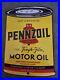 Nice-Vintage-Pennzoil-Motor-Oil-Can-Porcelain-Gas-Pump-Sign-01-rfbj