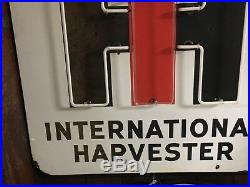 ORIGINAL NEON VintaGe INTERNATIONAL HARVESTER IH PORCELAIN SIGN Tractor Farm AG