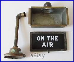 Original On The Air Brass Lighted Sign Radio Studio Vintage Recording Antique
