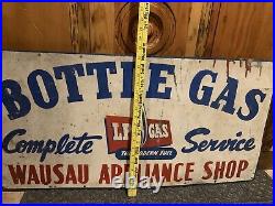 ORIGINAL VINTAGE 1940's -50's Wisconsin Appliance GAS Oil Mcm ADVERTISING SIGN