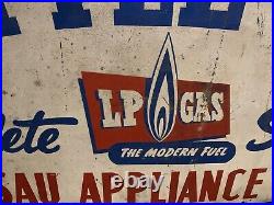 ORIGINAL VINTAGE 1940's -50's Wisconsin Appliance GAS Oil Mcm ADVERTISING SIGN