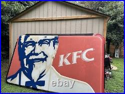 ORIGINAL Vintage KENTUCKY FRIED CHICKEN KFC Sign Garage MANCAVE HUGE Collector