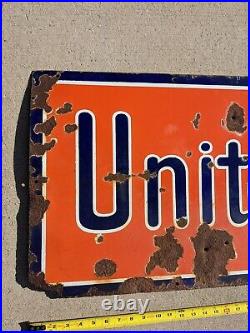 ORIGINAL early Vintage UNITED STATES TIRES Sign PORCELAIN shipped in FOAM BOARD