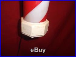 Old Antique Vintage Collectible Lighted Barber Shop Pole Signs Circa 1940's Era