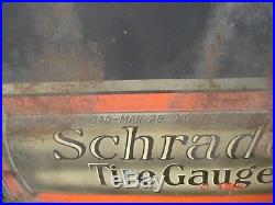 Old Original Vintage 1923 Metal Sign Schrader Tire Repair Gauge Auto Motor Car
