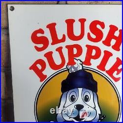 Old Vintage Slush Puppie Heavy Metal Porcelain Advertising Sign Ice Cream 12x8