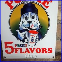 Old Vintage Slush Puppie Heavy Metal Porcelain Advertising Sign Ice Cream 12x8