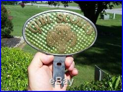Original 1920 s- 1930s Vintage Girl Scouts License plate topper Ford gm chevy