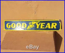 Original 1930's Old Vintage Rare Goodyear Tyre Ad. Porcelain Enamel Sign Board