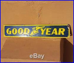 Original 1930's Old Vintage Rare Goodyear Tyre Ad. Porcelain Enamel Sign Board