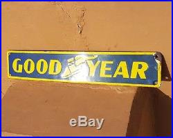 Original 1930's Old Vintage Rare Goodyear Tyre Ad. Porcelain Enamel Sign Board