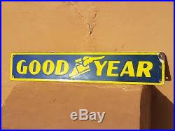 Original 1930's Old Vintage Rare Goodyear Tyre Ad. Porcelain Enamel Sign Board