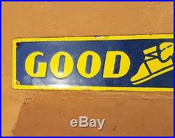 Original 1930's Old Vintage Rare Goodyear Tyre Ad. Porcelain Enamel Sign Board