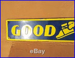 Original 1930's Old Vintage Rare Goodyear Tyre Ad. Porcelain Enamel Sign Board